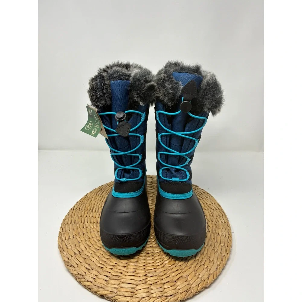 Kamik Kids Size 4 Navy Blue Waterproof Winter Snow Boots Vegan NWT -40‎